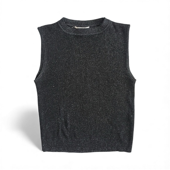 Primark Black glitter vest knit top M - Picture 2 of 5
